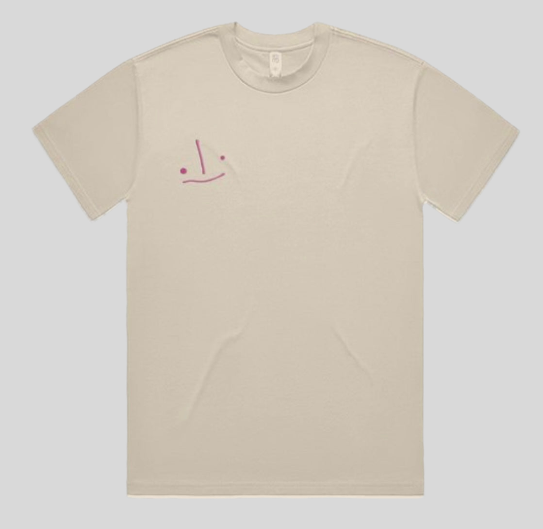 Unisex Heavy Tee- Pink Stitch