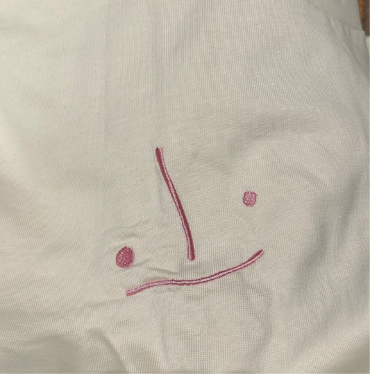 Unisex Heavy Tee- Pink Stitch