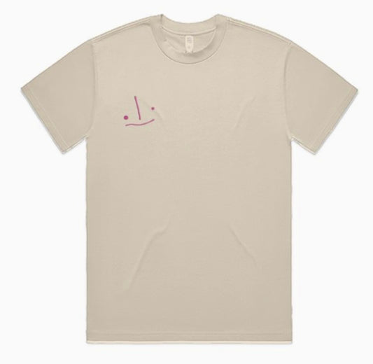 Unisex Heavy Tee- Pink Stitch
